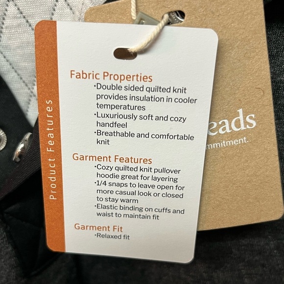 Ecothreads Quilted Pullover. Size Large - Picture 3 of 5